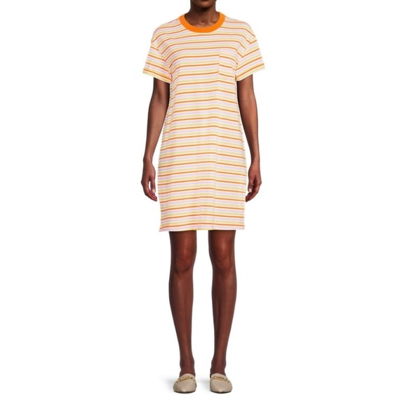 ☀️ Orange Striped T-Shirt Dress - Time and Tru - Size XL - Picture 4 of 4